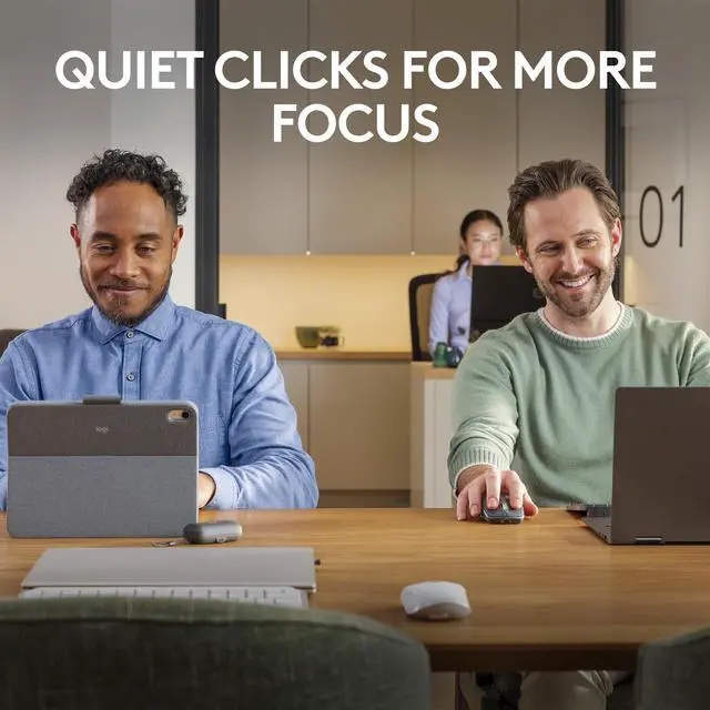 Alt view image 6 of 10 - Logitech MX Anywhere 3S Compact Wireless Mouse, Fast Scrolling, 8K DPI Any-Surface Tracking, Quiet Clicks, Programmable Buttons, USB C, Bluetooth, Windows PC, Linux, Chrome, Mac, Pale Grey