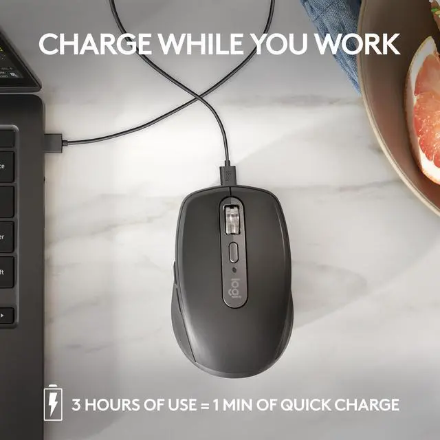 Alt view image 6 of 8 - Logitech MX Anywhere 3S Compact Wireless Mouse, Fast Scrolling, 8K DPI Any-Surface Tracking, Quiet Clicks, Programmable Buttons, USB C, Bluetooth, Windows PC, Linux, Chrome, Mac, Rose