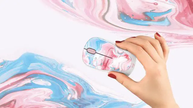 Alt view image 4 of 4 - Logitech M317C Wireless Mouse Limited Edition - USB Receiver, 12 months AA Battery Life, Portable & Lightweight, Easy Plug & Play with Broad Compatibility - COTTON CANDY