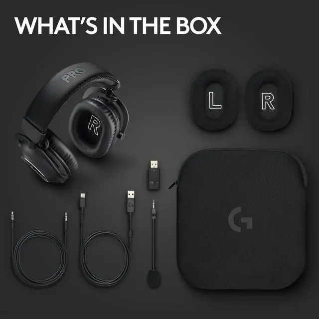 Alt view image 9 of 9 - Logitech G PRO X2 LIGHTSPEED Wireless Gaming Headset, Detachable Boom Mic, 50mm Graphene Drivers, DTS:X Headphone 2.0—7.1 Surround, Bluetooth/USB/3.5mm Aux, for PC, PS5, PS4, Nintendo Switch - Black