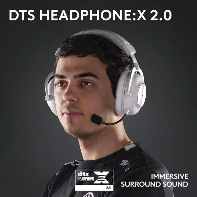 Alt view image 6 of 9 - Logitech G PRO X2 LIGHTSPEED Wireless Gaming Headset, Detachable Boom Mic, 50mm Graphene Drivers, DTS:X Headphone 2.0—7.1 Surround, Bluetooth/USB/3.5mm Aux, for PC, PS5, PS4, Nintendo Switch - White