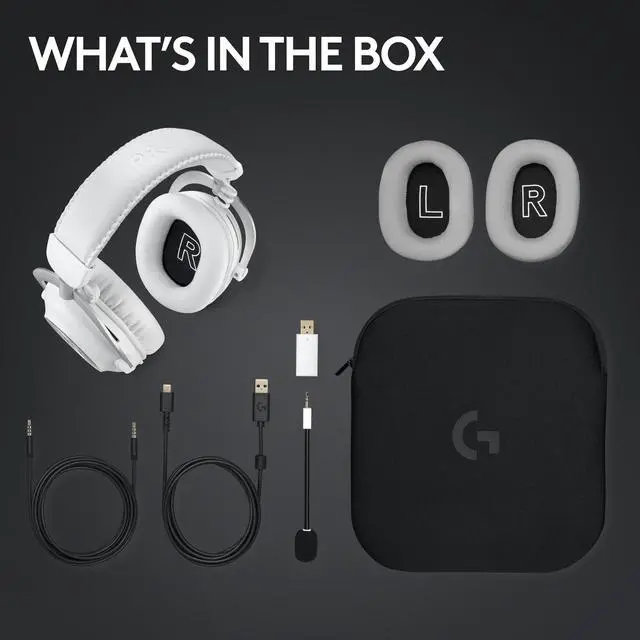 Alt view image 9 of 9 - Logitech G PRO X2 LIGHTSPEED Wireless Gaming Headset, Detachable Boom Mic, 50mm Graphene Drivers, DTS:X Headphone 2.0—7.1 Surround, Bluetooth/USB/3.5mm Aux, for PC, PS5, PS4, Nintendo Switch - White