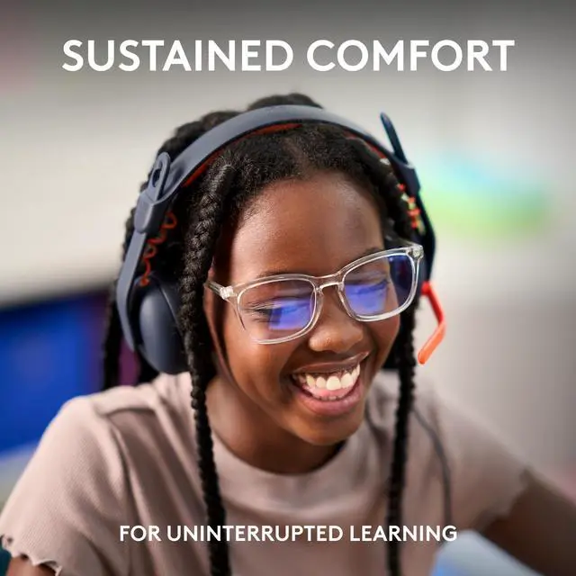 Alt view image 3 of 9 - Logitech Zone Learn Wired Over-ear Headset with Microphone for Learners, USB Type C, for Windows/MacOS/iPadOS/Android/Mobile