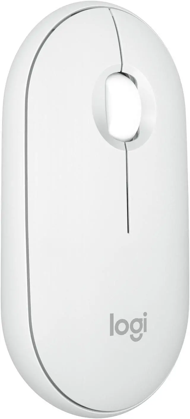 Main image of Logitech Pebble 2 M350s Mouse, Slim, Compact design, Bluetooth® Wireless, Customizable button, Multi-device pairing - Tonal White