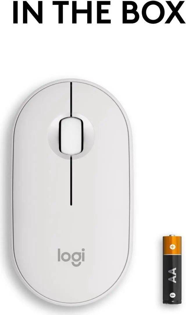 Alt view image 9 of 10 - Logitech Pebble 2 M350s Mouse, Slim, Compact design, Bluetooth® Wireless, Customizable button, Multi-device pairing - Tonal White
