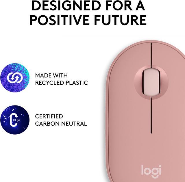 Alt view image 10 of 10 - Logitech Pebble 2 M350s Mouse, Slim, compact Bluetooth® Wireless, customizable button, Multi-device pairing, Tonal Rose