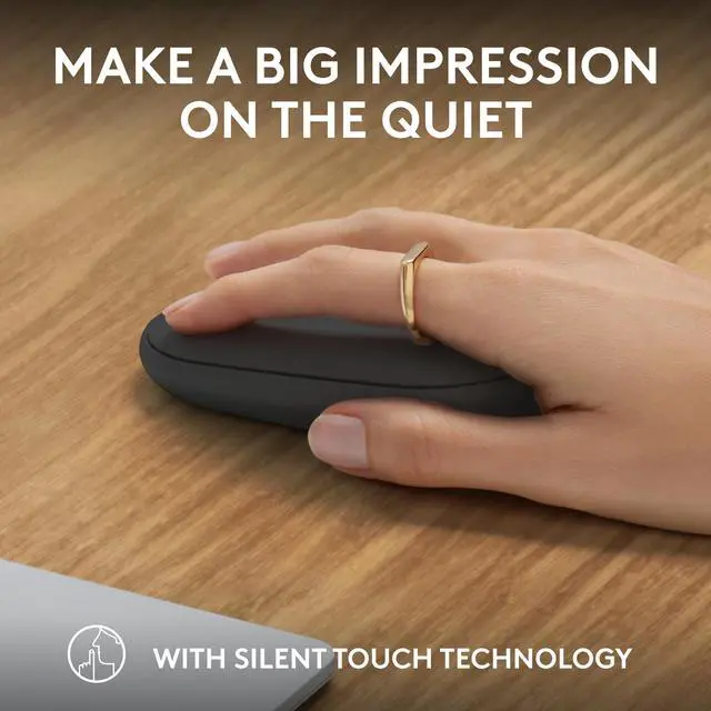 Alt view image 5 of 10 - Logitech Pebble 2 M350s Mouse, Slim, compact Bluetooth® Wireless, customizable button, Multi-device pairing, Black