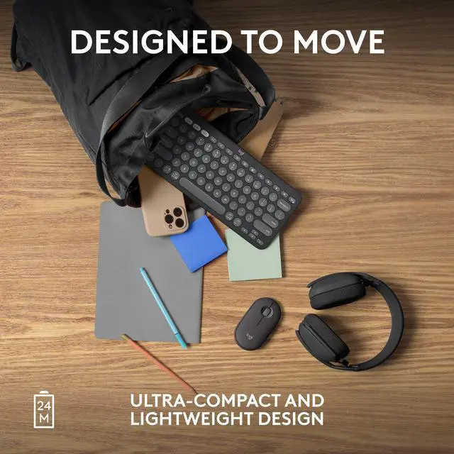 Alt view image 7 of 10 - Logitech Pebble 2 M350s Mouse, Slim, compact Bluetooth® Wireless, customizable button, Multi-device pairing, Black