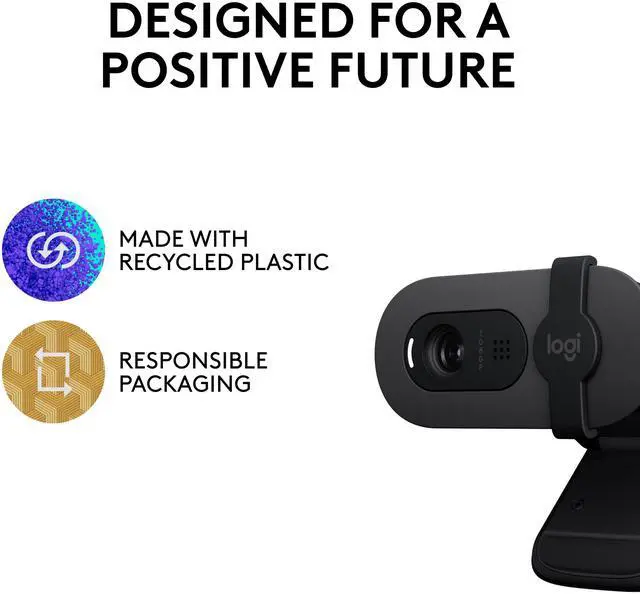 Alt view image 9 of 9 - Logitech Brio 100 Full HD Webcam for Meetings and Streaming, Auto-Light Balance, Built-In Mic, Privacy Shutter, USB-A, for Microsoft Teams, Google Meet, Zoom and More - Graphite