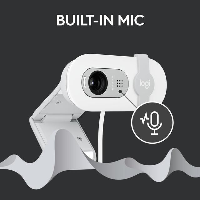 Alt view image 5 of 9 - Logitech Brio 100 Full HD Webcam for Meetings and Streaming, Auto-Light Balance, Built-In Mic, Privacy Shutter, USB-A, for Microsoft Teams, Google Meet, Zoom and More - Off White
