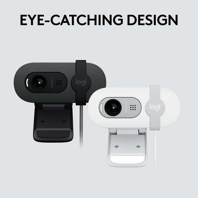 Alt view image 8 of 9 - Logitech Brio 100 Full HD Webcam for Meetings and Streaming, Auto-Light Balance, Built-In Mic, Privacy Shutter, USB-A, for Microsoft Teams, Google Meet, Zoom and More - Off White