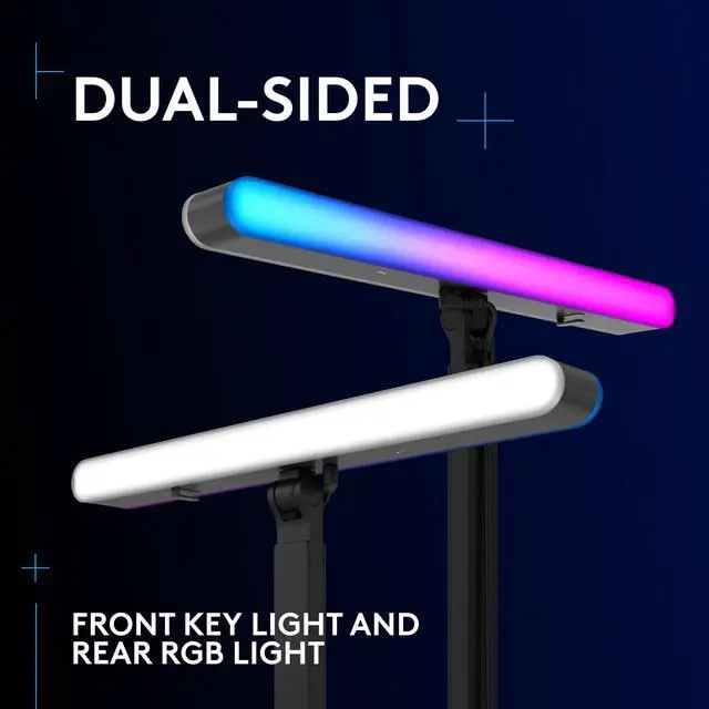 Alt view image 2 of 7 - Logitech G Litra Beam LX Premium Dual-Sided RGB LED Streaming Key Light With TrueSoft, for Streaming, Broadcasting, LIGHTSYNC, Bluetooth, USB, PC/Mac
