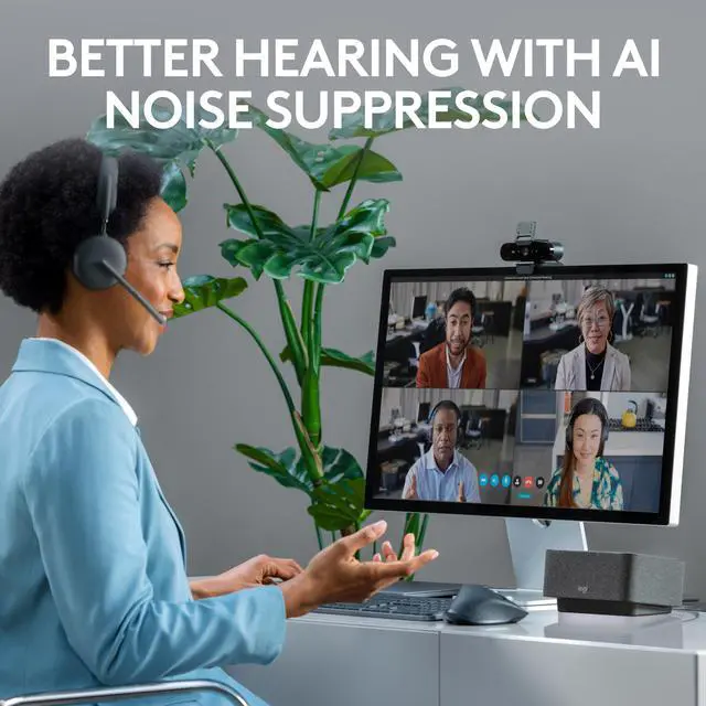 Alt view image 2 of 8 - Logitech Zone 950 Premium Noise Canceling Headset with Hybrid ANC, Bluetooth, USB-C, USB-A, Certified for Zoom, Google Meet, Google Voice, Fast Pair, Graphite
