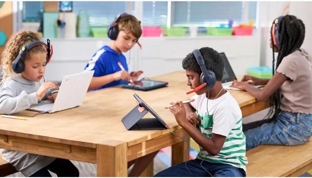 Alt view image 11 of 12 - Logitech Zone Learn Wired Headsets for Learners, Stereo, USB C, 3.5mm, Over the Head, Omni-directional Microphone