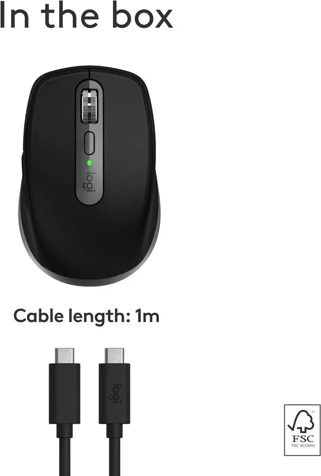 Alt view image 4 of 7 - Logitech MX Anywhere 3S for Mac, Compact Wireless Bluetooth Mouse, 8K DPI Any-Surface Tracking, Quiet Clicks, USB C, Wireless Mouse for MacBook Pro, MacBook Air, iMac, iPad - Space Grey