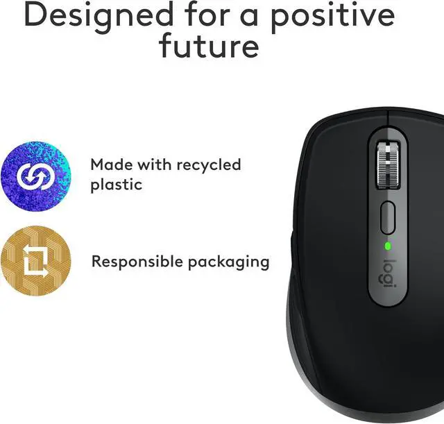 Alt view image 3 of 7 - Logitech MX Anywhere 3S for Mac, Compact Wireless Bluetooth Mouse, 8K DPI Any-Surface Tracking, Quiet Clicks, USB C, Wireless Mouse for MacBook Pro, MacBook Air, iMac, iPad - Space Grey