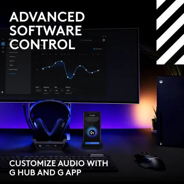 Alt view image 9 of 11 - Logitech A50 Circumaural Wireless Gaming Headset w/ Mic