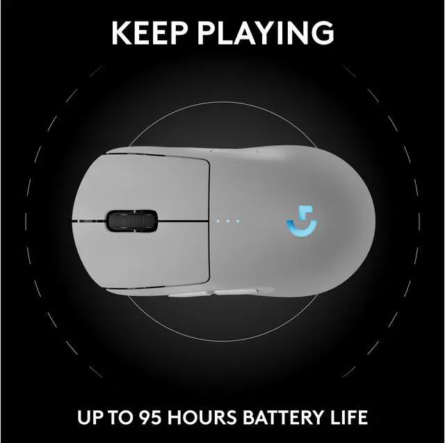 Alt view image 7 of 8 - Logitech G PRO 2 LIGHTSPEED Wireless Gaming Mouse, Right- or Left-Handed Mouse with up to 4 Customizable and Switchable Magnetic Side Buttons, 44K DPI Sensor, USB-C Charging, for PC/Mac - White