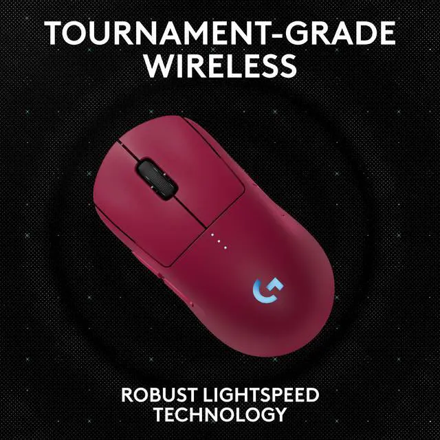 Alt view image 5 of 8 - Logitech G PRO 2 LIGHTSPEED Wireless Gaming Mouse, Right- or Left-Handed Mouse with up to 4 Customizable and Switchable Magnetic Side Buttons, 44K DPI Sensor, USB-C Charging, for PC/Mac - Magenta