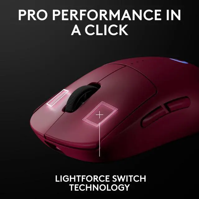 Alt view image 6 of 8 - Logitech G PRO 2 LIGHTSPEED Wireless Gaming Mouse, Right- or Left-Handed Mouse with up to 4 Customizable and Switchable Magnetic Side Buttons, 44K DPI Sensor, USB-C Charging, for PC/Mac - Magenta