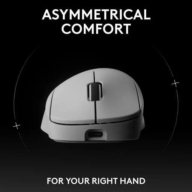 Alt view image 2 of 8 - Logitech PRO X SUPERLIGHT 2 DEX Wireless Gaming Mouse, Lightweight 60g Pro-grade Right-handed Mouse with 44L DPI Sensor and Up to 8k Hz Polling for PC/Mac – White