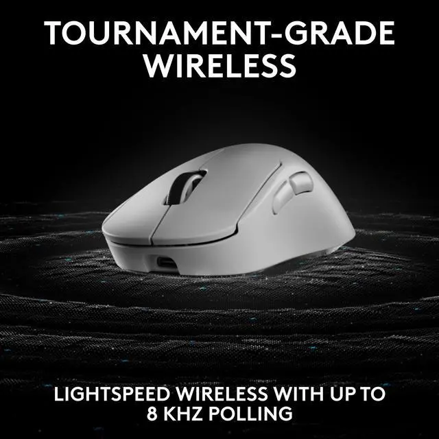 Alt view image 4 of 8 - Logitech PRO X SUPERLIGHT 2 DEX Wireless Gaming Mouse, Lightweight 60g Pro-grade Right-handed Mouse with 44L DPI Sensor and Up to 8k Hz Polling for PC/Mac – White