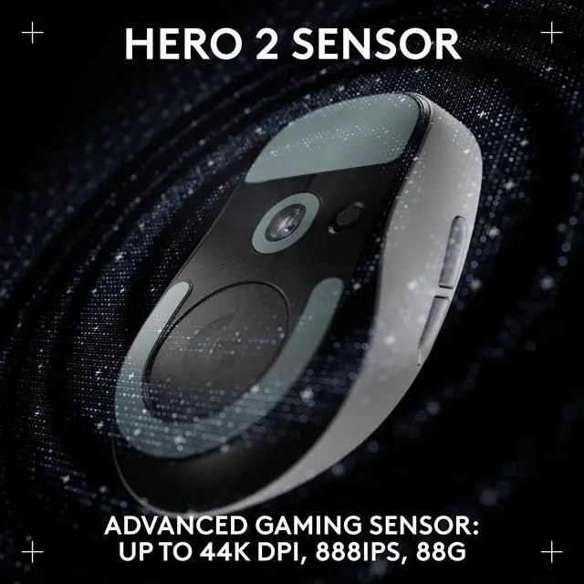 Alt view image 3 of 8 - Logitech PRO X SUPERLIGHT 2 DEX Wireless Gaming Mouse, Lightweight 60g Pro-grade Right-handed Mouse with 44L DPI Sensor and Up to 8k Hz Polling for PC/Mac – White
