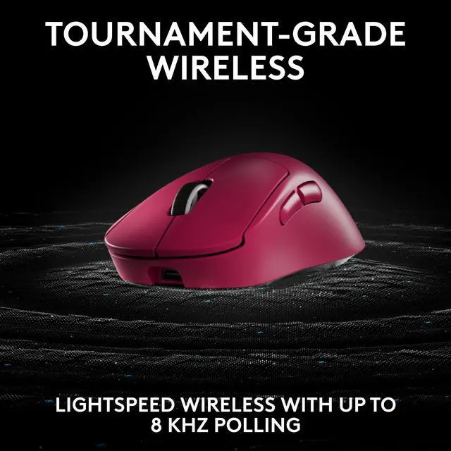Alt view image 4 of 8 - Logitech PRO X SUPERLIGHT 2 DEX Wireless Gaming Mouse, Lightweight 60g Pro-grade Right-handed Mouse with 44L DPI Sensor and Up to 8k Hz Polling for PC/Mac – Magneta