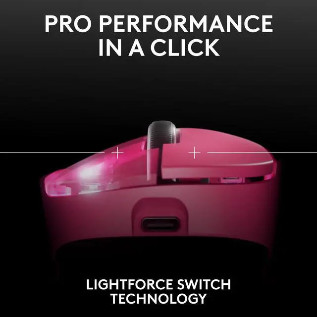 Alt view image 5 of 8 - Logitech PRO X SUPERLIGHT 2 DEX Wireless Gaming Mouse, Lightweight 60g Pro-grade Right-handed Mouse with 44L DPI Sensor and Up to 8k Hz Polling for PC/Mac – Magneta