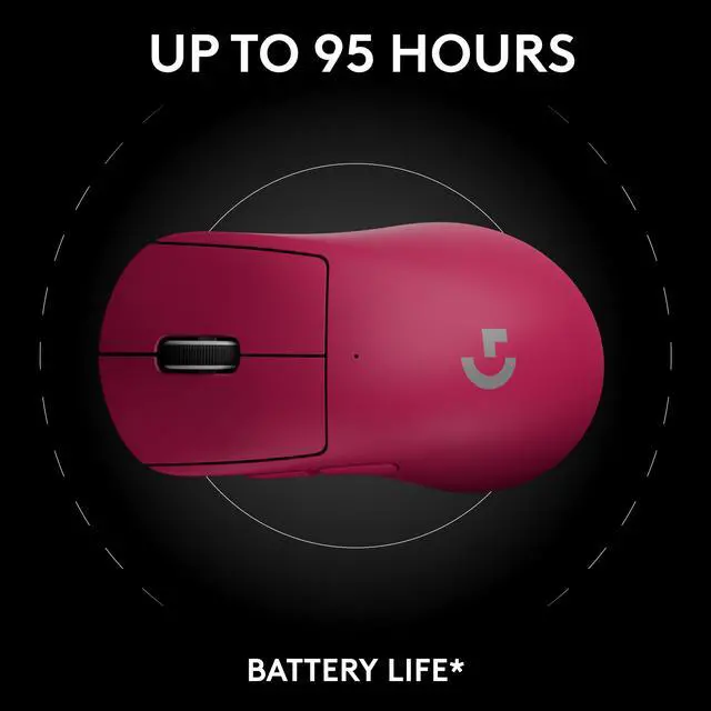 Alt view image 7 of 8 - Logitech PRO X SUPERLIGHT 2 DEX Wireless Gaming Mouse, Lightweight 60g Pro-grade Right-handed Mouse with 44L DPI Sensor and Up to 8k Hz Polling for PC/Mac – Magneta