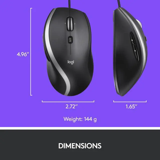 Alt view image 8 of 8 - Logitech - M500s Advanced Wired Optical Mouse with Hyper-fast Scrolling & Tilt - Wired - Black 910-007476