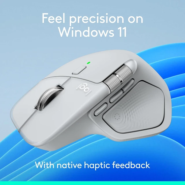 Alt view image 5 of 14 - Logitech MX Master 4 - Wireless Bluetooth Mouse with Ultra-fast Scrolling, Ergo, haptic feedback, Customize vibration intensity - Pale Gray