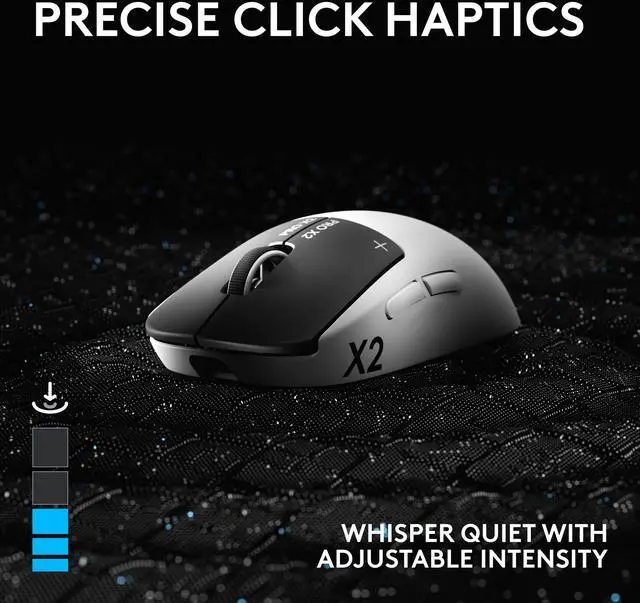 Alt view image 6 of 19 - Logitech PRO X2 SUPERSTRIKE LIGHTSPEED Wireless Gaming Mouse, Ultra-Fast Performance, Ultra Lightweight (61 g), Customizable Click Haptics, USB-C charging, for PC/Mac/Laptop