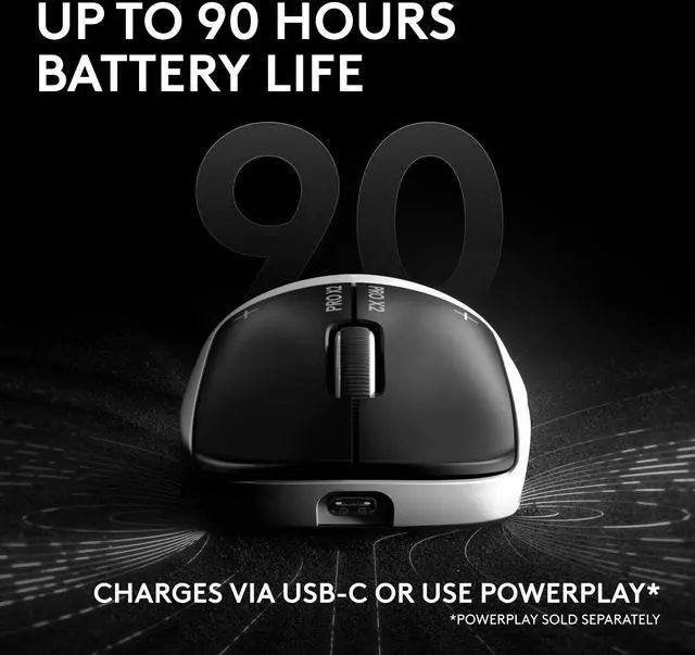 Alt view image 10 of 19 - Logitech PRO X2 SUPERSTRIKE LIGHTSPEED Wireless Gaming Mouse, Ultra-Fast Performance, Ultra Lightweight (61 g), Customizable Click Haptics, USB-C charging, for PC/Mac/Laptop