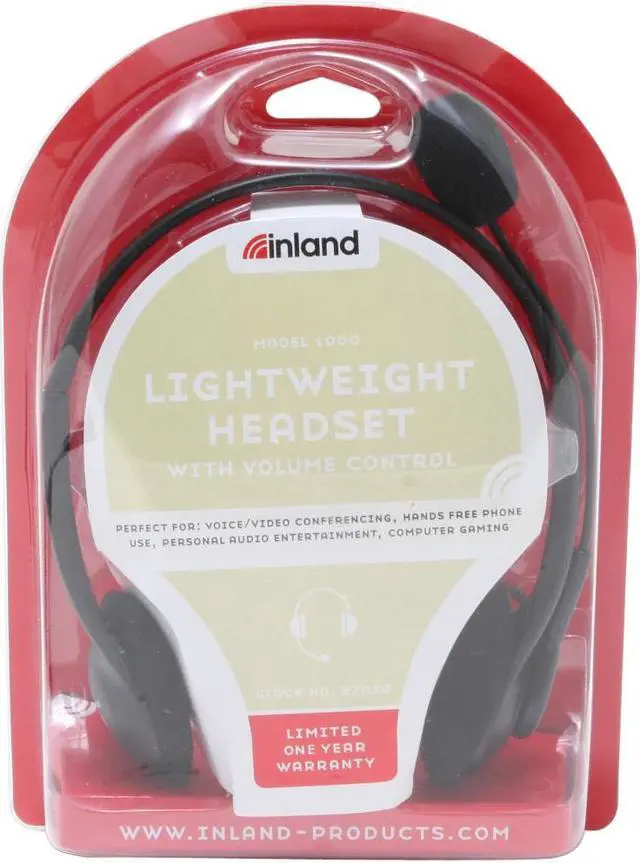 Main image of inland 87070 3.5mm Connector Light weight Headset w/volme control