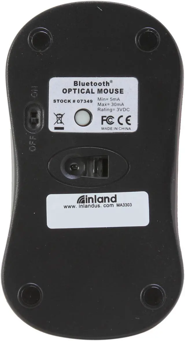 Alt view image 4 of 5 - inland 7349 Red 3 Buttons 1 x Wheel Bluetooth Bluetooth Wireless Optical Mouse