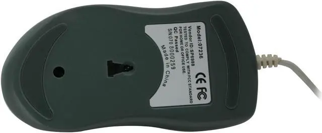 Alt view image 6 of 7 - inland 07236 Silver 3 Buttons 1 x Wheel PS/2 Wired Optical Mouse