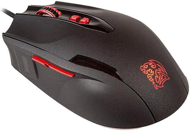 Main image of Tt eSPORTS Black FP MO-BKV-WDLGBK-01 Black 7 Buttons 1 x Wheel USB Wired Laser 5700 dpi Fingerprint Mouse