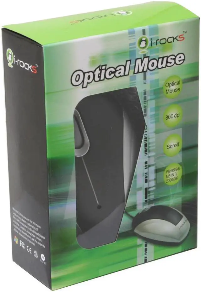 Alt view image 4 of 4 - i-rocks IR-7900 Silver & Black 3 Buttons 1 x Wheel PS/2 Optical Mouse