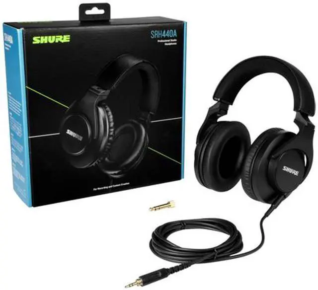 Alt view image 2 of 2 - Shure SRH440A Professional Studio Headphones - Black/ Black