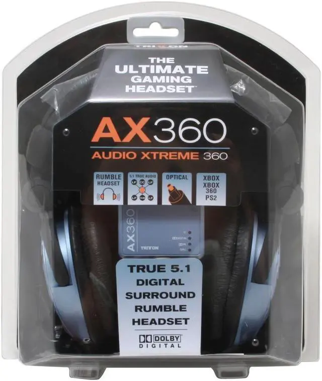 Alt view image 7 of 7 - TRITTON AX360 Coaxial & Fiber Optic Connector Circumaural True 5.1 Digital Audio Gaming Headset