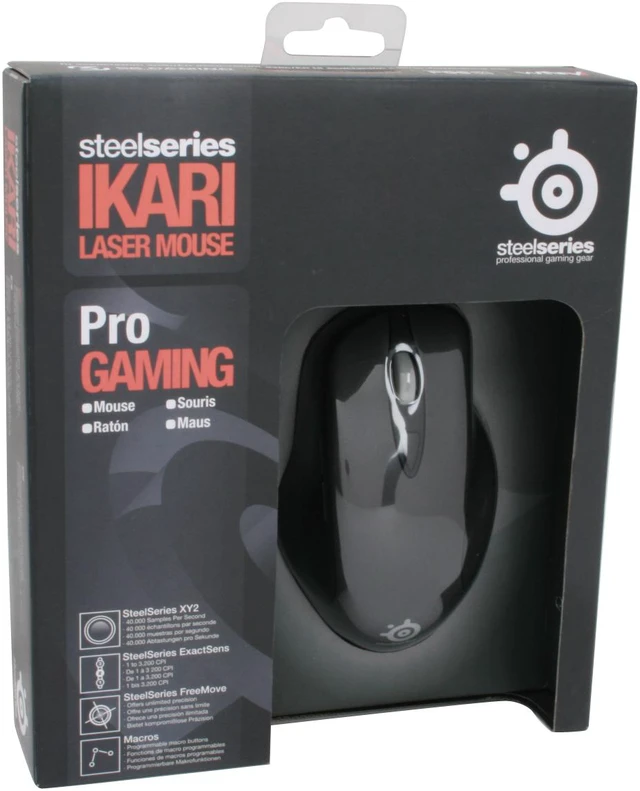 Alt view image 8 of 8 - SteelSeries Ikari Black 5 Buttons 1 x Wheel USB Wired Laser Mouse