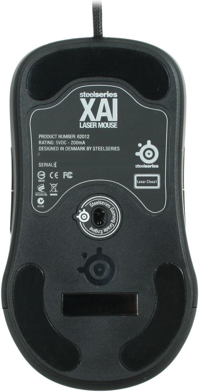 Alt view image 6 of 7 - SteelSeries Xai Black 8 Buttons 1 x Wheel USB Wired Laser Mouse
