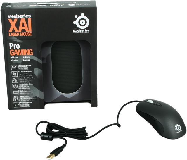 Alt view image 7 of 7 - SteelSeries Xai Black 8 Buttons 1 x Wheel USB Wired Laser Mouse