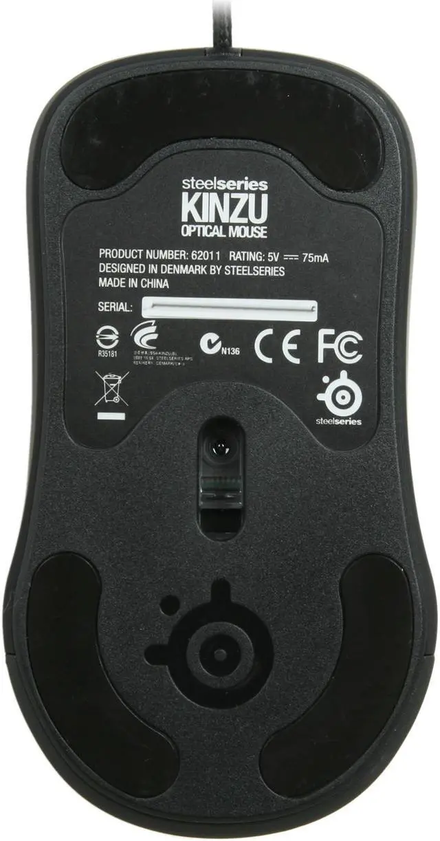 Alt view image 4 of 5 - SteelSeries Kinzu 62011 Black 3 Buttons 1 x Wheel USB Wired Optical Mouse