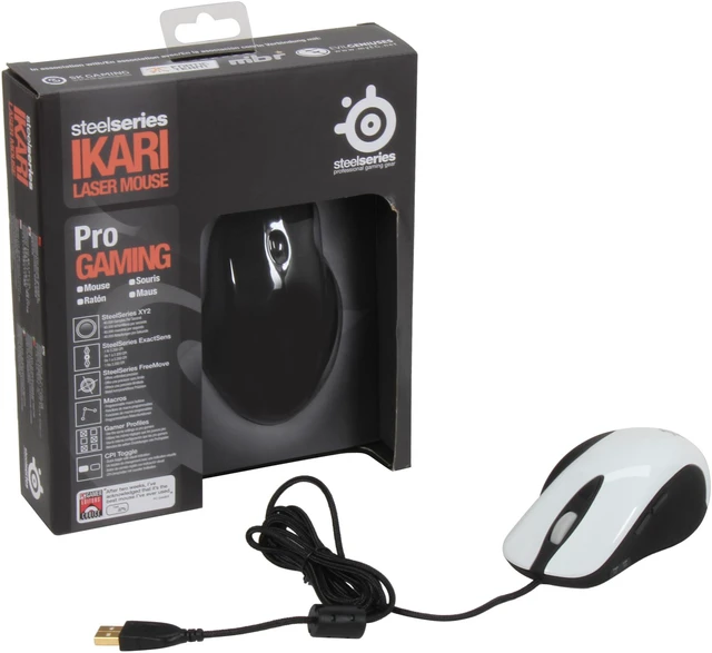 Alt view image 5 of 5 - SteelSeries 62013SS White 5 Buttons 1 x Wheel USB Wired Laser Ikari Gaming Mouse