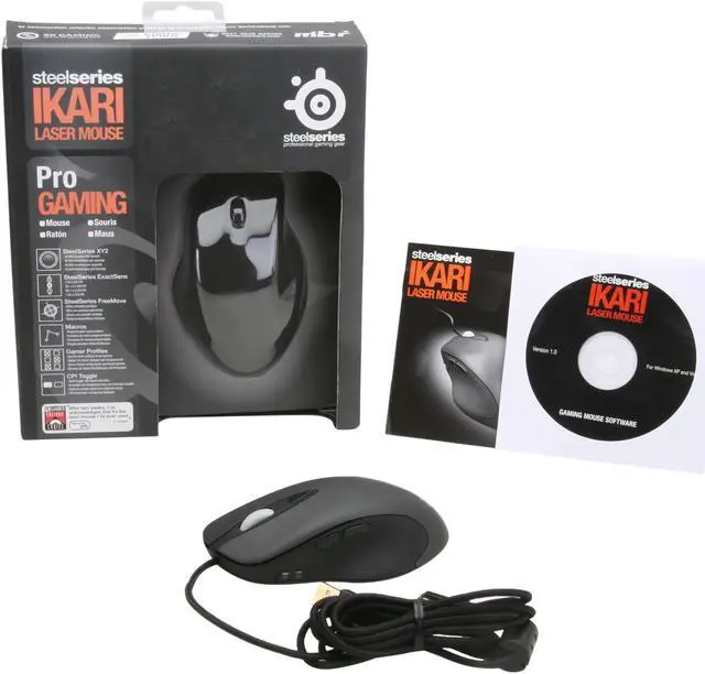 Alt view image 6 of 6 - SteelSeries Ikari Black 5 Buttons 1 x Wheel USB Wired Laser Mouse