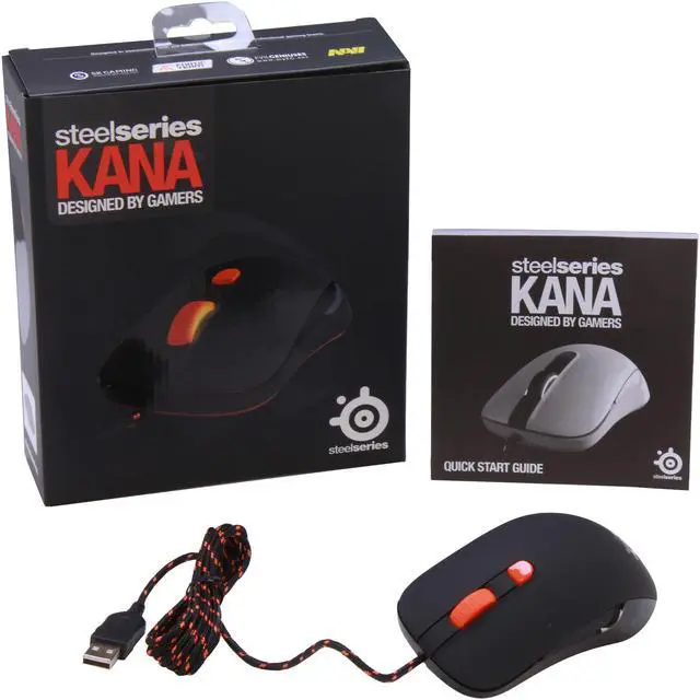 Alt view image 5 of 5 - SteelSeries Kana 62030 Black & Orange 6 Buttons 1 x Wheel USB Wired Optical Gaming Mouse