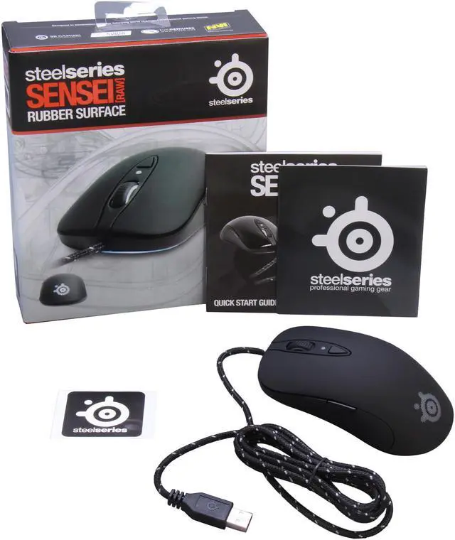 Alt view image 5 of 5 - SteelSeries Sensei RAW 62155 Rubberized Black 8 Buttons 1 x Wheel USB Wired Laser Gaming Mouse