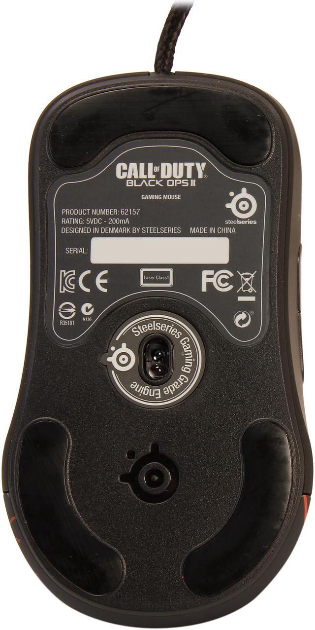 Alt view image 4 of 5 - SteelSeries Call of Duty Black Ops II 62157 Black / Orange 7 Buttons 1 x Wheel USB Wired Laser Gaming Mouse